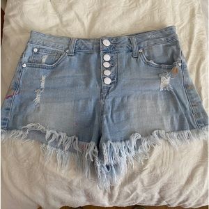 CP Denim Shorts with frayed edges. Size 3. Super comfy.